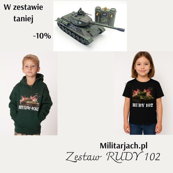Zestaw RUDY 102 dla dzieci – bluza, koszulka + czołg RC