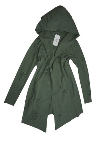 Bluza/narzuta damska khaki z długa- włoska