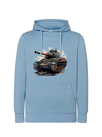 Bluza dziewczęca nadruk Czołg jasnoniebieska