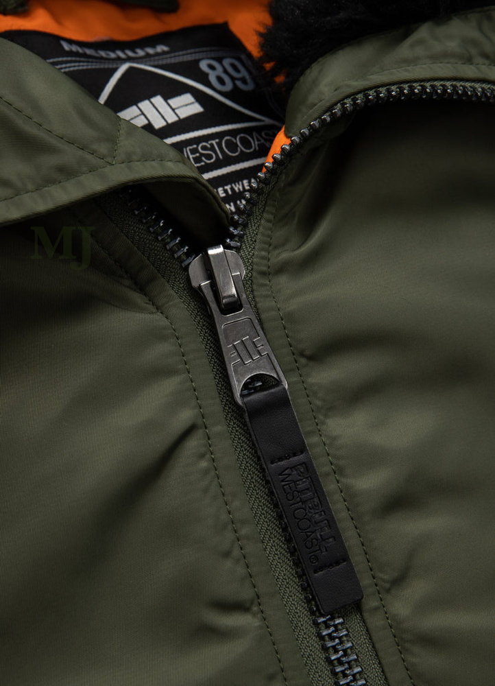 Kurtka zimowa bomberka z kapturem ENCINO Pitbull olivkowa