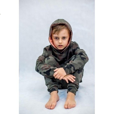 Bluza chłopięca/dziecięca moro z kapturem