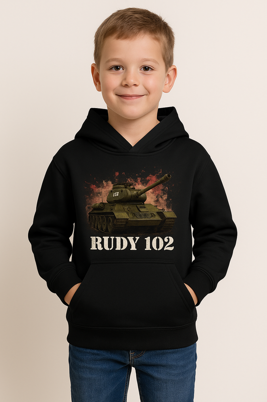 Bluza chłopięca nadruk Czołg Rudy 102 czarna