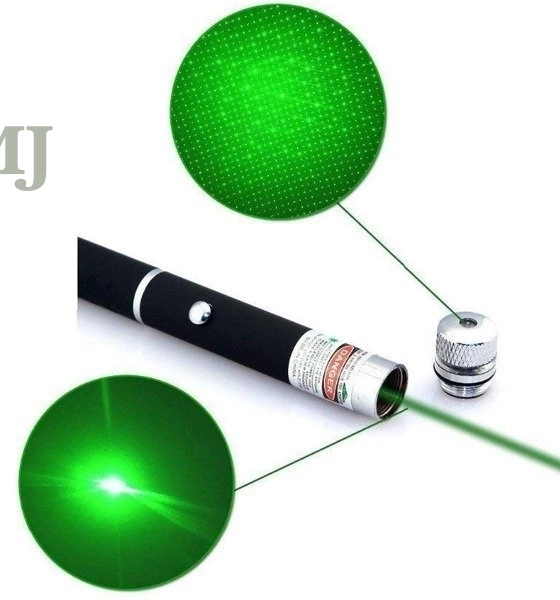 Laser pointer zielony wskaźnik z dodatkowymi nakładkami D-20026 