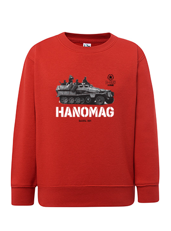 Bluza chłopięca nadruk Czołg Hanomag czerwona