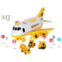 Transporter samolot rozkładany z autami + 3 auta pojazdy budowlane światła dźwięk 	KX6684_3 