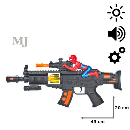 Karabin sygnałowy ze światłem i dźwiękiem, spiderman, 011257, 012933