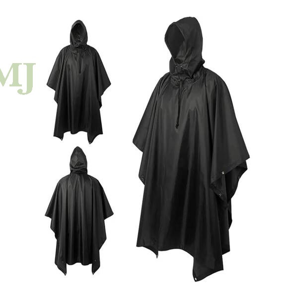 Ponczo Camo Ripstop Czarny