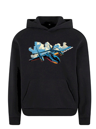 Bluza dziewczęca nadruk Samolot Lockheed P-38 Lightning czarna