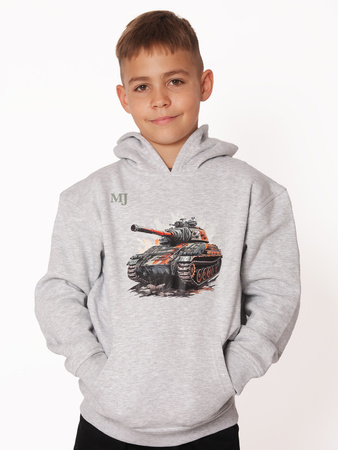 Bluza chłopięca nadruk Czołg szara
