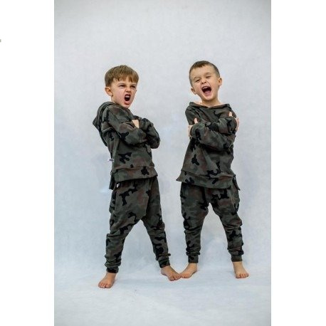 Bluza chłopięca/dziecięca moro z kapturem