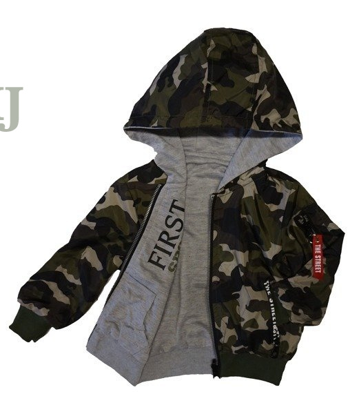 Kurtka moro/szara dwustronna chłopięca (dziecięca / młodzieżowa)