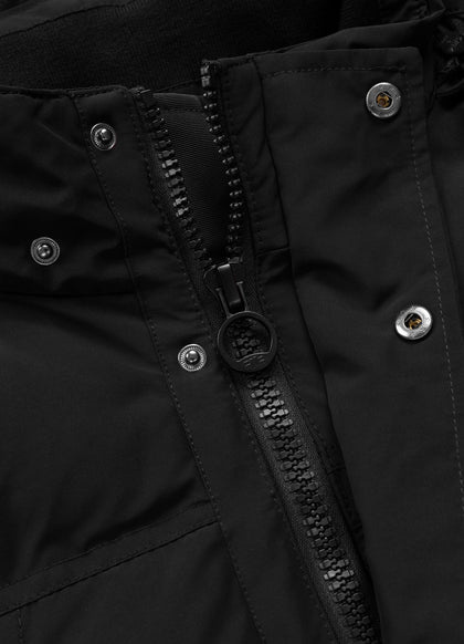 Kurtka zimowa pikowana parka z kapturem Pitbull West Coast FOREST Czarna