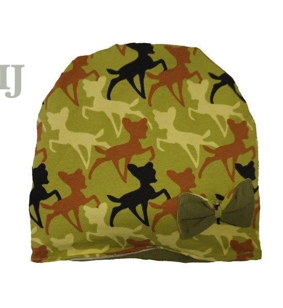 Czapka moro dziecięca/dziewczęca motyw leśny