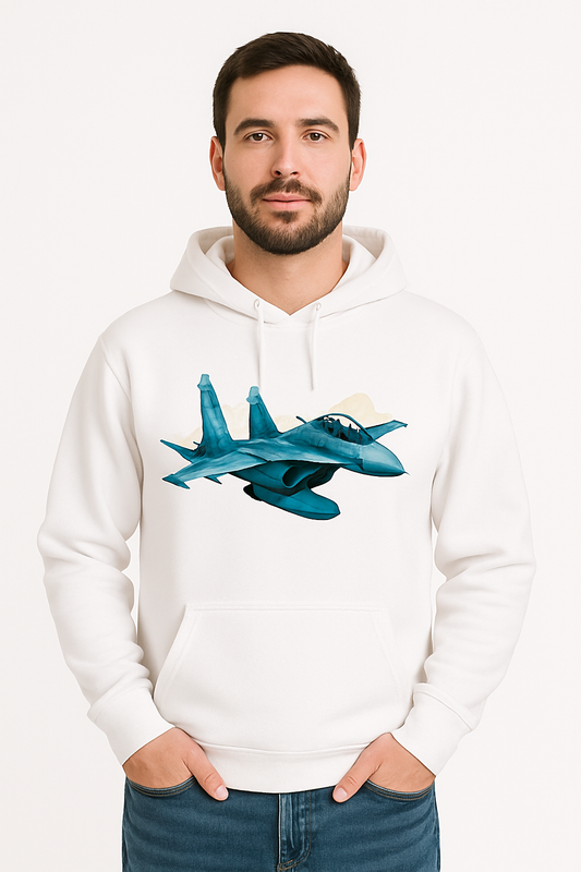 Bluza męska nadruk Samolot Lockheed P-38 Lightning biała