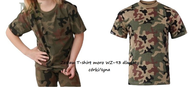 Zestaw T-shirt tata dziecko moro