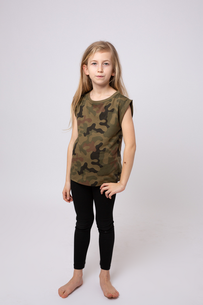 T-shirt moro dziewczęcy WZ.93 Pantera Leśna