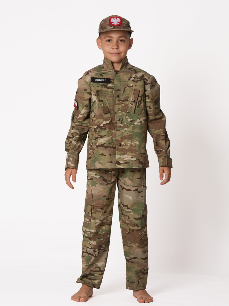 Spodnie wojskowe dziecięce bojówki moro multicam