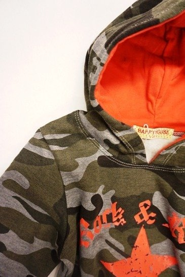 Bluza dziewczęca moro z kapturem