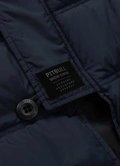 Kurtka zimowa pikowana parka z kapturem Pitbull West Coast KINGSTON II Ciemny Granatowy