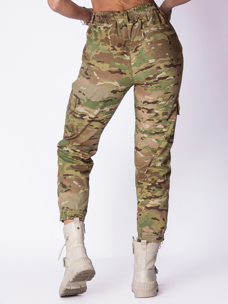 Spodnie joggery moro damskie MultiCam dwie kieszenie boczne