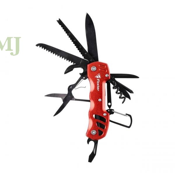 Multitool Foxter narzędzie wielofunkcyjne survival 13w1 czerwony 2317