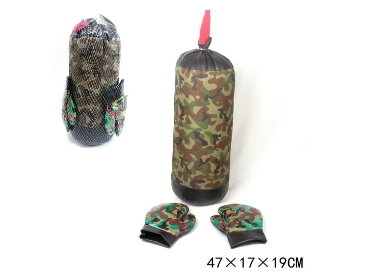 Duży worek bokserski rękawice moro