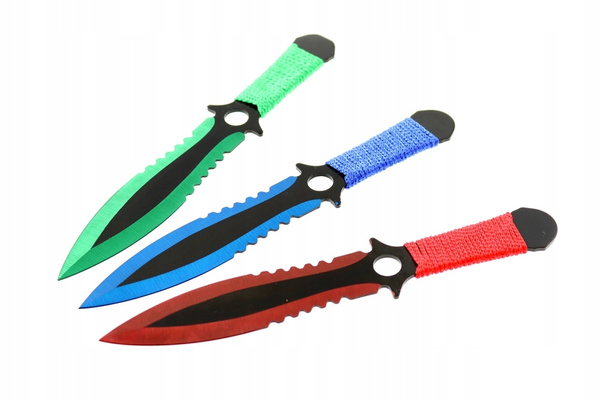 Nóż rzutka noże do rzucania kolorowe komplet 3 szt