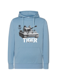 Bluza dziewczęca nadruk Czołg Tiger jasnoniebieska