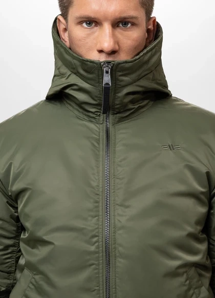 Kurtka zimowa bomberka z kapturem ENCINO Pitbull olivkowa