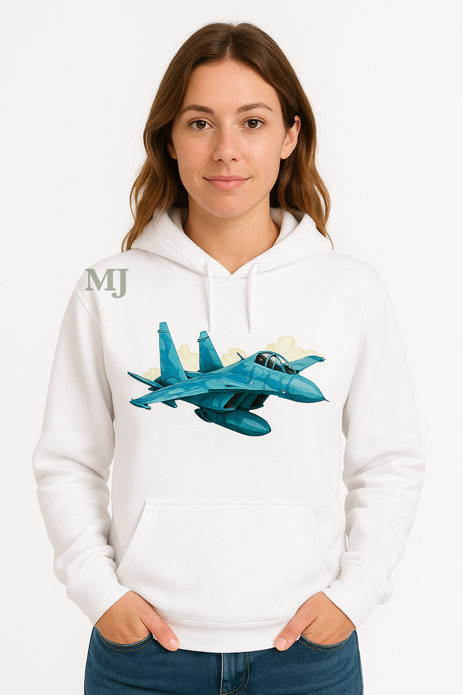 Bluza damska nadruk Samolot Lockheed P-38 Lightning biała