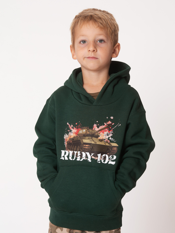 Bluza chłopięca nadruk Czołg Rudy 102 khaki