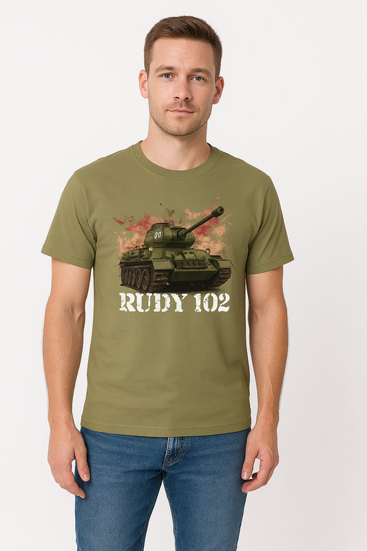 Koszulka T-shirt męska Czołg Rudy 102 khaki