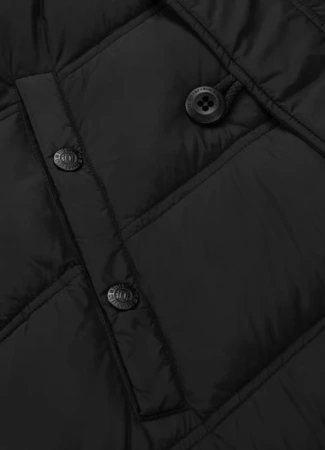 Kurtka zimowa pikowana parka z kapturem Pitbull West Coast KINGSTON II Czarna