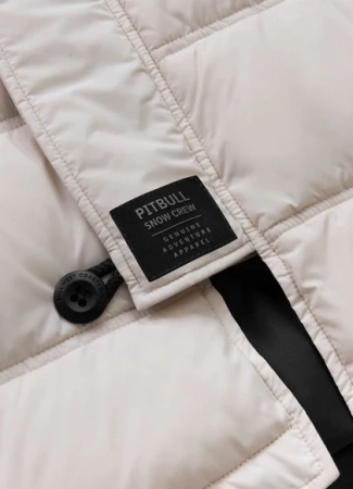 Kurtka zimowa pikowana parka z kapturem Pitbull West Coast KINGSTON II Biała