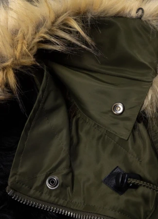 Kurtka zimowa męska z kapturem PitBull West Coast Harvest Oliwkowa