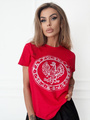 Koszulka T-shirt damska Orzeł w kole czerwona