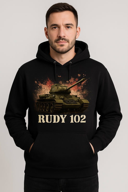 Bluza męska nadruk Czołg Rudy 102 czarna