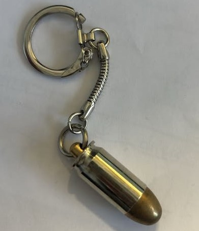 Brelok nabój wojskowy srebrny 9 x 19 mm