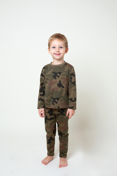 Koszulka chłopięca moro na długi rękaw WZ93 Polska Pantera Leśna produkt Polski