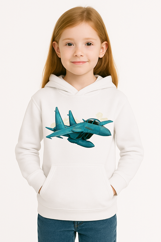 Bluza dziewczęca nadruk Samolot Lockheed P-38 Lightning biała