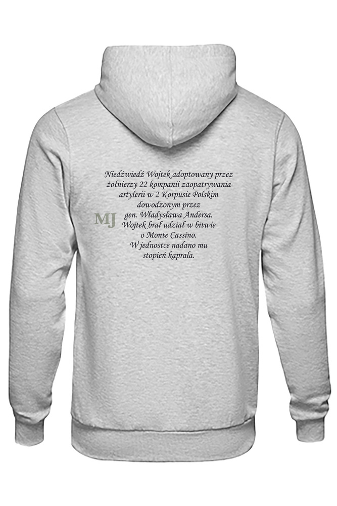 Bluza dziewczęca nadruk Miś Wojtek szara