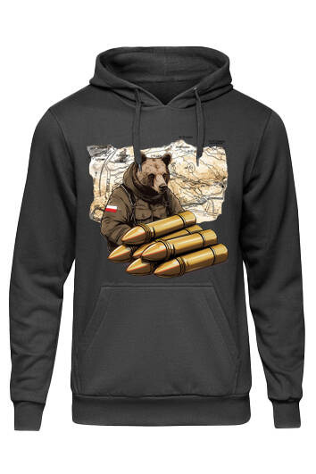 Bluza dziewczęca nadruk Miś Wojtek czarna