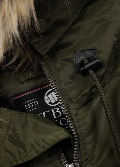 Kurtka zimowa męska z kapturem PitBull West Coast Harvest Oliwkowa