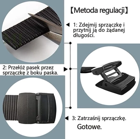 Pasek pas taktyczny wojskowy survival klamra 125cm