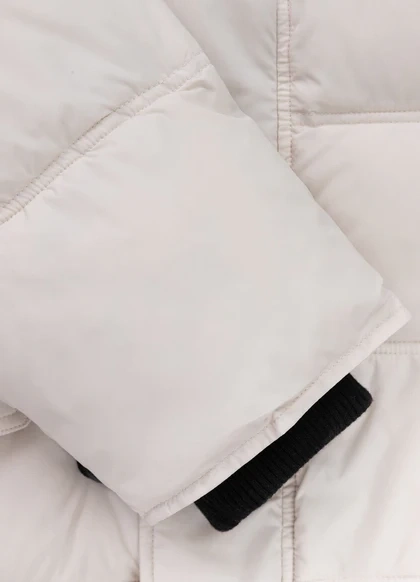 Kurtka zimowa pikowana parka z kapturem Pitbull West Coast KINGSTON II Biała