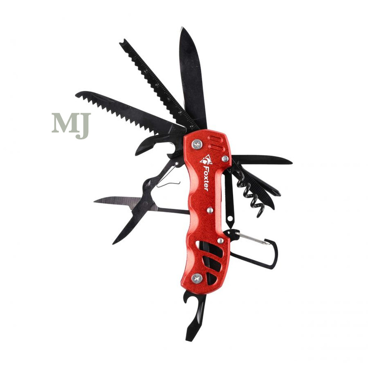 Multitool Foxter narzędzie wielofunkcyjne survival 13w1 czerwony 2317