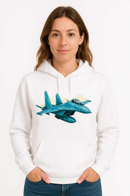 Bluza damska nadruk Samolot Lockheed P-38 Lightning biała