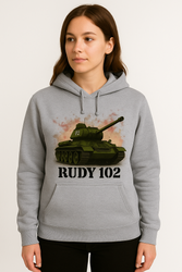 Bluza damska nadruk Czołg Rudy 102 szara
