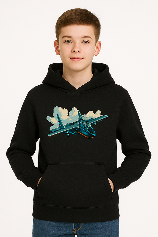 Bluza chłopięca nadruk Samolot Lockheed P-38 Lightning czarna