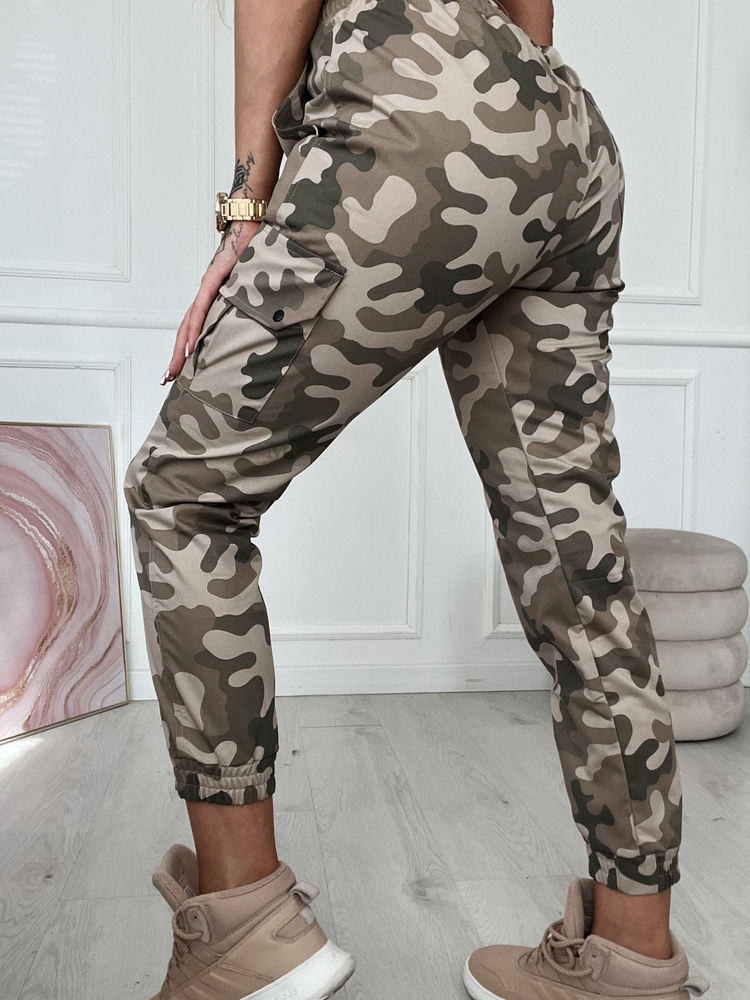 Spodnie joggery moro damskie WZ.93 Pustynne dwie kieszenie boczne